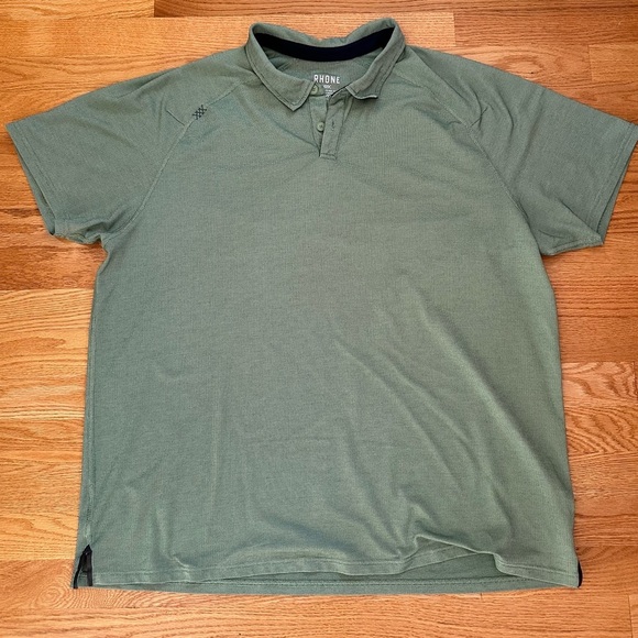 Rhone Mens Delta Pique Polo Shirt Size XXL Green Golf Performance - Picture 1 of 11